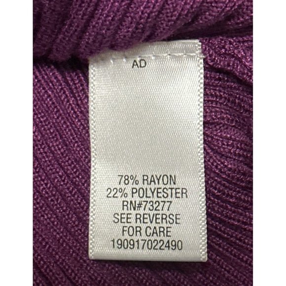 Candie's Purple Portrait Neckline Stretch Sweater Rayon Blend Junior Size M NWT - Picture 16 of 16